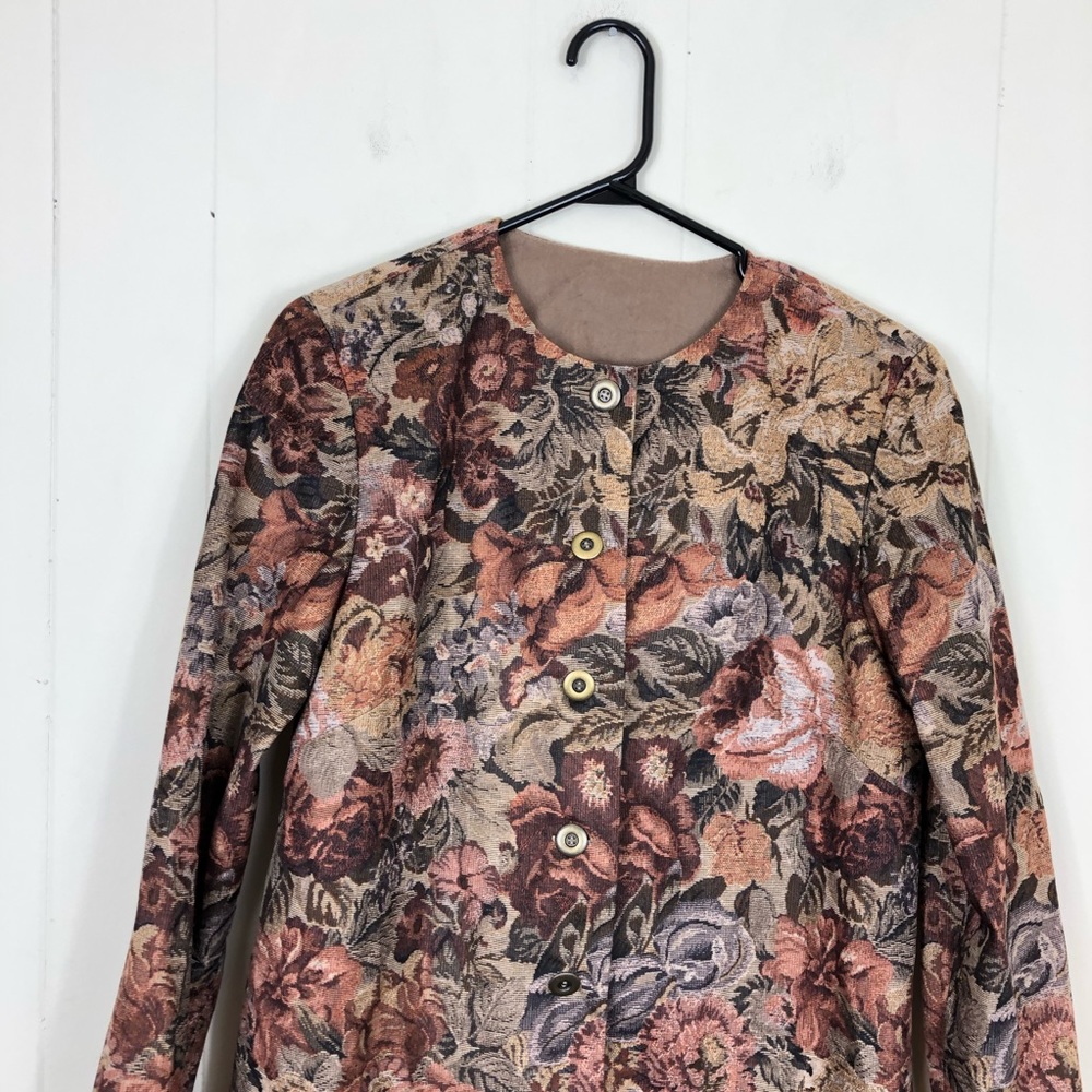 Vintage Floral Print Button Down Top Sz M - Picture 3 of 10